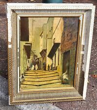 PORTIER .Orientalisme  LA CASBAH d ALGER  Peinture huile sur panneau bois signé 