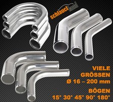 TUBE COUDE 15 30 45 90 180° Degré ARC ALUMINIUM Alu Durite Pipe Tuyau Silicone