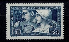 FRANCE YVERT 252e SCOTT B27 " SINKING FUND VARIETY SIGN TURN " MNH VF X531