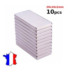 10x aimant neodyme rectangulaire plat 20x10x2mm puissant carré tableau ,  photo