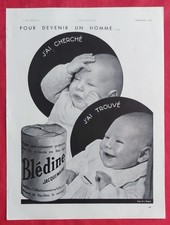 Publicité presse: Aliment pour BEBE la BLEDINE JACQUEMAIRE  1934