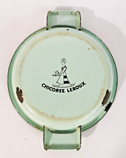 ANCIEN PLAT PUBLICITAIRE CHICORÉE LEROUX EN TÔLE ÉMAILLÉE