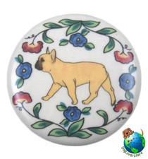 Bouchon De Bouteille De Vin Pour Chien Bouledogue Français Peint À La Main Fauve