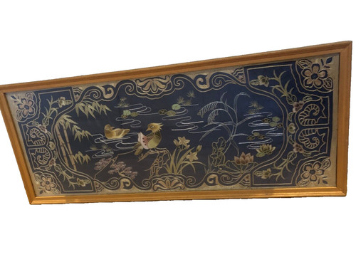 Tableau ancienne broderie - tableau,