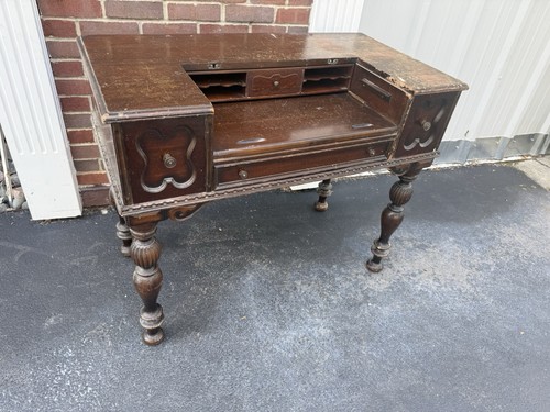 Antique spinet piano - piano, secretary