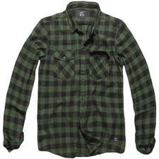 Vintage Industries Chemise Harley Homme Flanelle Àcarreaux Green Checkered