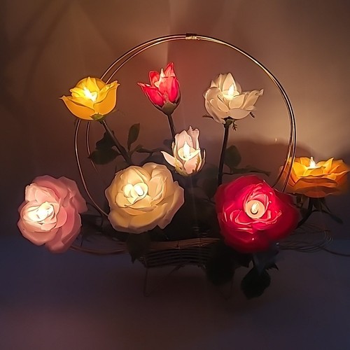 Vtg mcm lighted plastic flower - vtg,