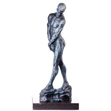 Sculpture en bronze d'un Homme nu à patine verte d'après Auguste Rodin