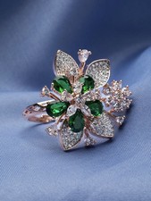 Superbe Vert Émeraude Floral