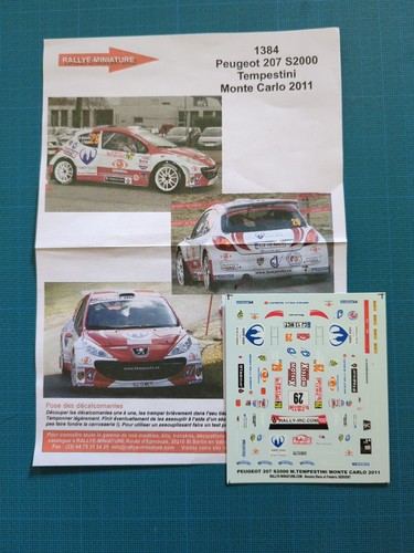 Decal peugeot 207 - decal, 1/43