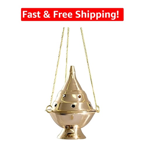 Elegant brass hanging censer - elegant,