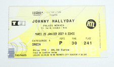 JOHNNY HALLYDAY BILLET CONCERT 23 JANVIER 2007 NICE PALAIS NIKAIA COLLECTION 241
