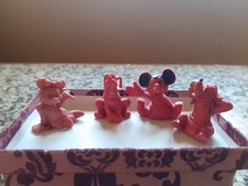 4 figurines anciennes Mickey de Walt Disney ESSO 1971