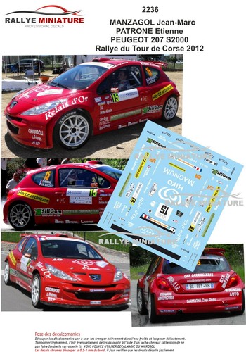 Decals ref 2236 peugeot - 1/43,