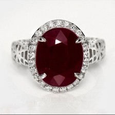 Bague 14 carats Or blanc IGI