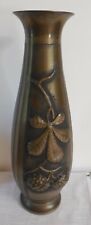 CORTESI GRAND VASE ART DECO EN ETAIN DECOR LES MARRONNIERS  H 44.50 CM ANNEE 30