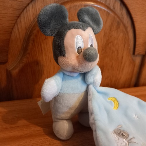 Doudou mickey bleu gris 3 - bleu, gris,