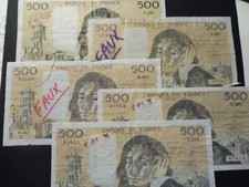 BILLET 500 FRS  PASCAL  RARE FAUX FRANCE ISSUE BANQUE/ACHAT UNITE AU CHOIX