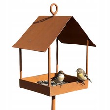 Mangeoire Jardin Oiseaux Acier Corten Sur Pied Ou À Suspendre