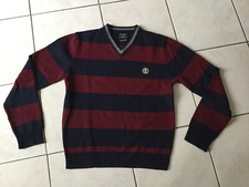 Pull HACKETT taille S pure laine d’agneau bleu marine/bordeaux tres bon etat