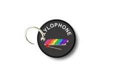 Porte cles clé clefs rond imprime double face xylophone instument musique