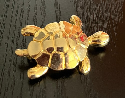 Broche tortue metal dore - broche,
