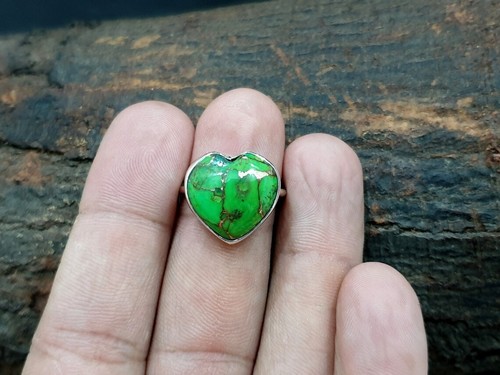 Vert cuivre turquoise bague - turquoise,