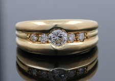 Bague jonc en Or 18K  ornée