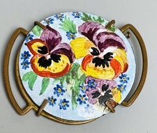 Broche ART DÉCO décor peint