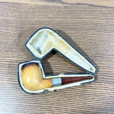 Pipe ancienne en écume de mer teintée – Circa 1900 avec écrin d'origine