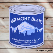Plaque émaillée LAIT MONT BLANC Rumilly Haute Savoie - 25*20 cm - emailshilder
