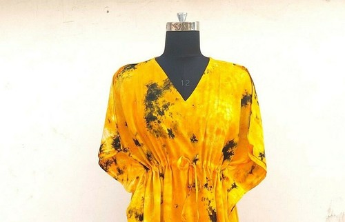 Indien jaune shibori caftan - indien,