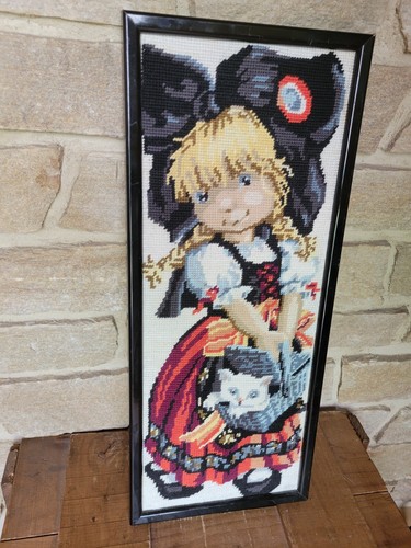 Tableau canevas laine tricot - tableau,