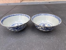 2 ANCIENS BOL  PORCELAINE DE CHINE ANTIQUE CHINESE BLUE WHITE XUANDE MING BOWL