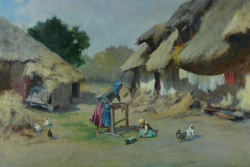 Beau tableau ancien - , ferme