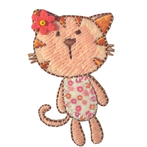 Sticker ecusson chat tissu - sticker,