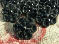 BOUTON VINTAGE FLEUR en PLASTIQUE façon JAIS, jamais monté et vendu à l'unité!