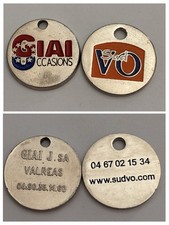 Lot X 2 Jetons De Caddie Métal Vente Voiture Sud Vo Garage Giai Occasion Valreas