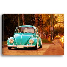 TABLEAU TOILE IMPRIMEE - COCCINELLE COX BEETLE VINTAGE CHOUPETTE Volkswagen CC05