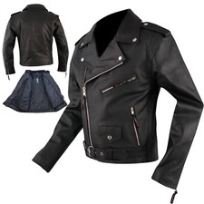 Blouson Cuir Motard Moto Vintage Chopper Custom Haute Qualité Neuf