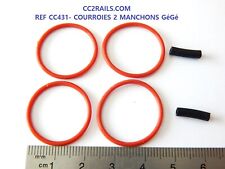 CC0431 KIT 4 COURROIES + 2 MANCHONS MOTEUR POUR LOCOMOTIVE GEGE CC ET BB - HO