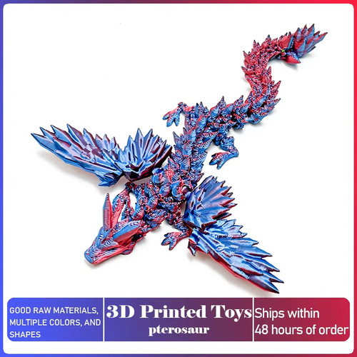 Printed dragon with - printed, movable