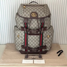 Sac à dos GUCCI GG Supreme Skateboard 690999 beige marron toile cuir comme neuf