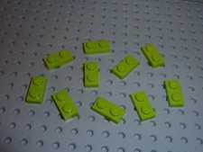 Plaques lego lime - lime, 1x2