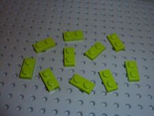 10 x plaques LEGO Lime 1x2 ref 3023 / Set 4894/8964/8079/7639/8961/8962/7646...
