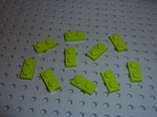 Plaques lego lime - lego, 1x2