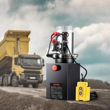 VEVOR Pompe Hydraulique DC 12V 8L Groupe Hydraulique Double Effet Camion-Benne