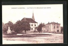 CPA Chenay-le-Chateau, La Place et le Monument aux Morts 