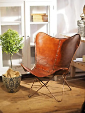 Chaise Papillon En Cuir Fait