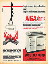 PUBLICITE ADVERTISING 104  1956  AGA   cuisinière à bois